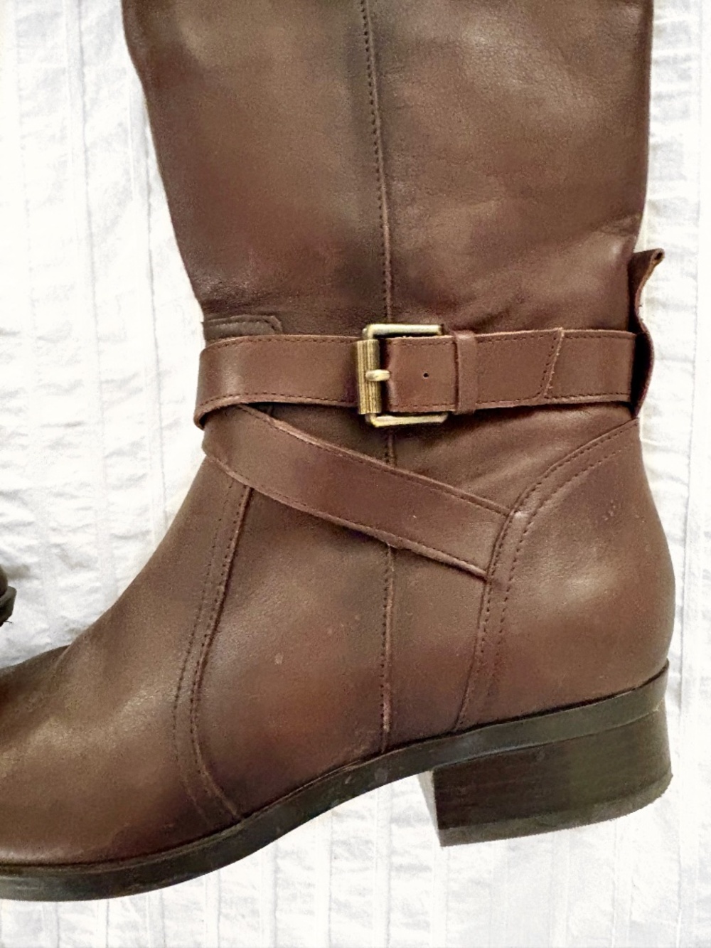 Leather Knee-High Riding Boots - Picture 4 of 8